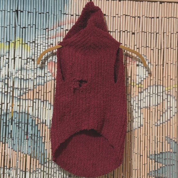 Barefoot Dreams COZYCHIC Ribbed Pet Sweater, Cranberry, Large - Picture 2 of 16